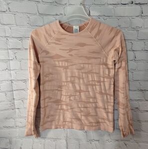 Athleta Girl Power Up Camo Pink Seamless Active Longsleeve XXL